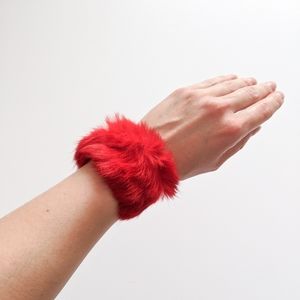 Red Fur Snap Bracelet